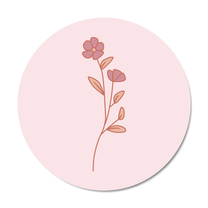 Muurcirkel veldbloem roze