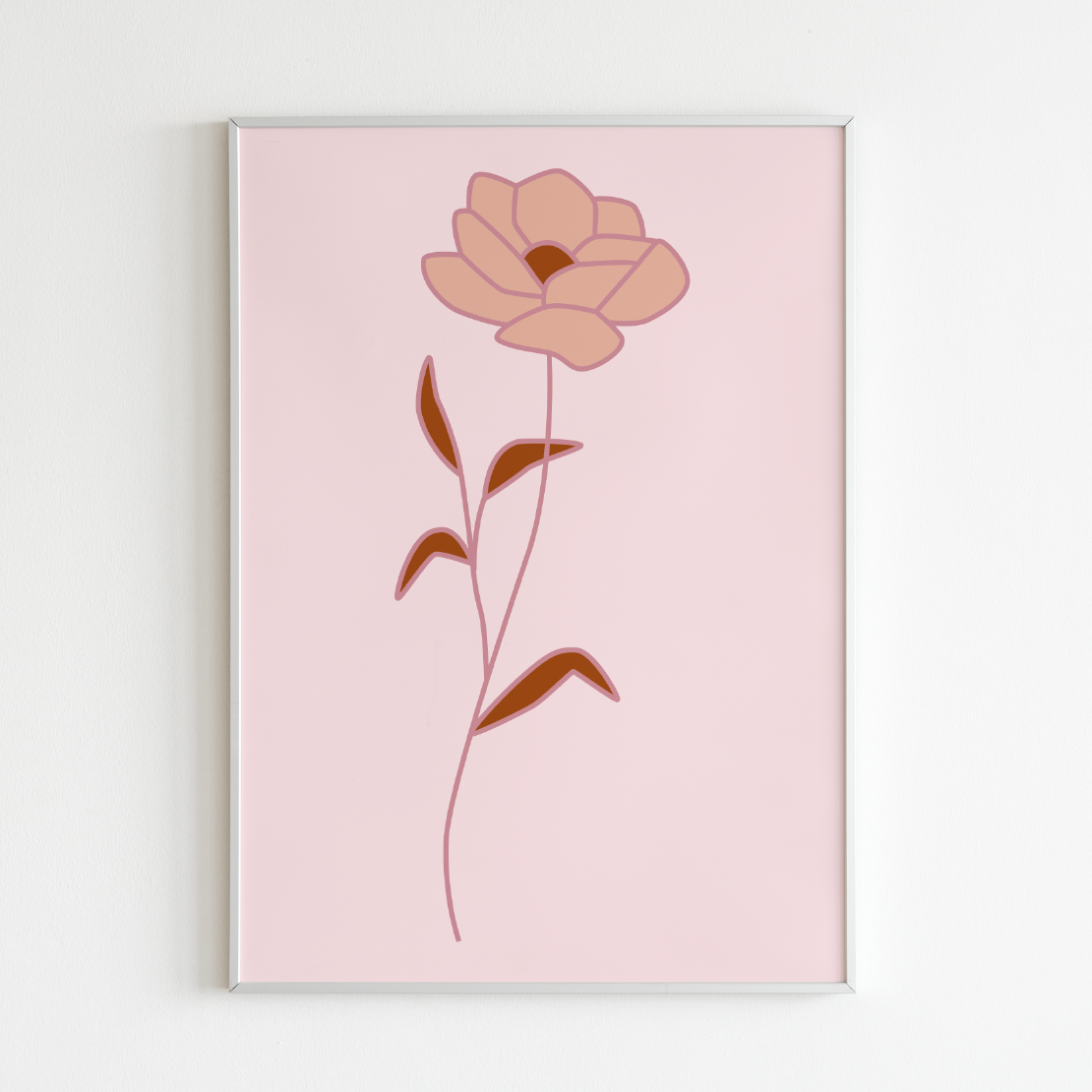 Poster veldbloem roze